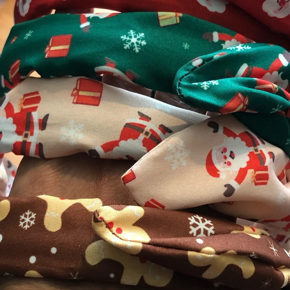 Holiday Knot Headbands - Red, Green, Cream & Brown